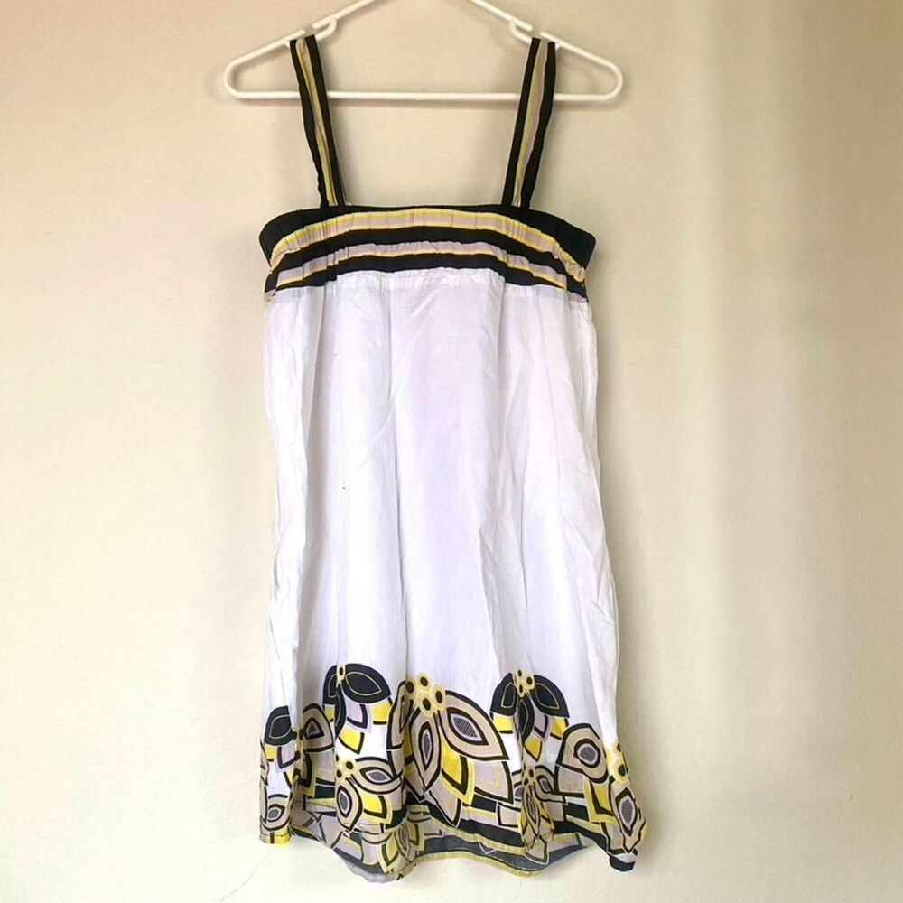 Hurley Women's White Aztec Y2k Geometric Beach Surf Dress